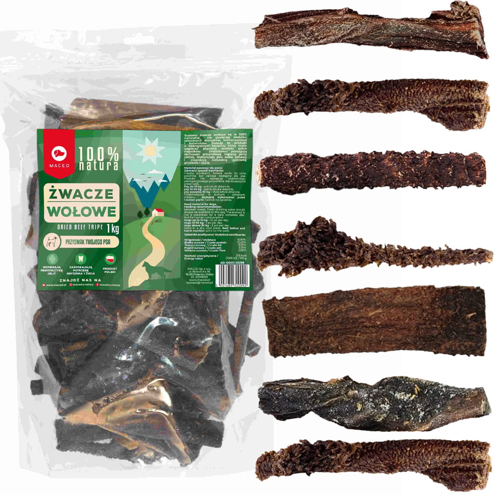 Maced żwacze wołowe żołądki przysmak dla psa 1kg